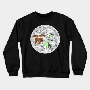 Reptilians on Moon Crewneck Sweatshirt